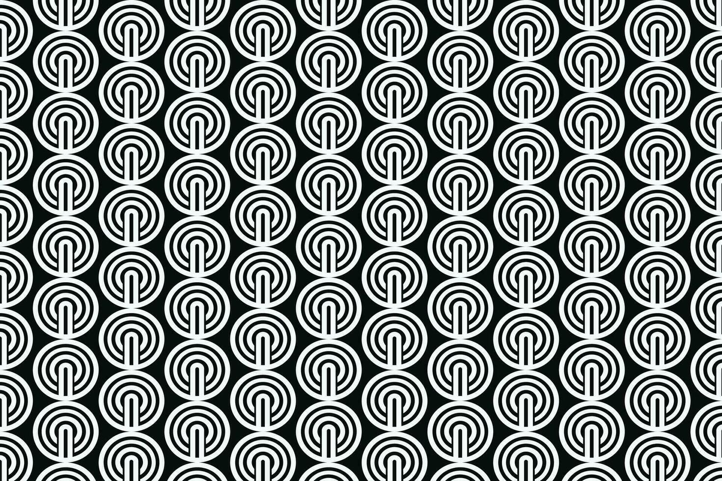 Black and White Geometric Pattern with Repeating Nested Circles vector