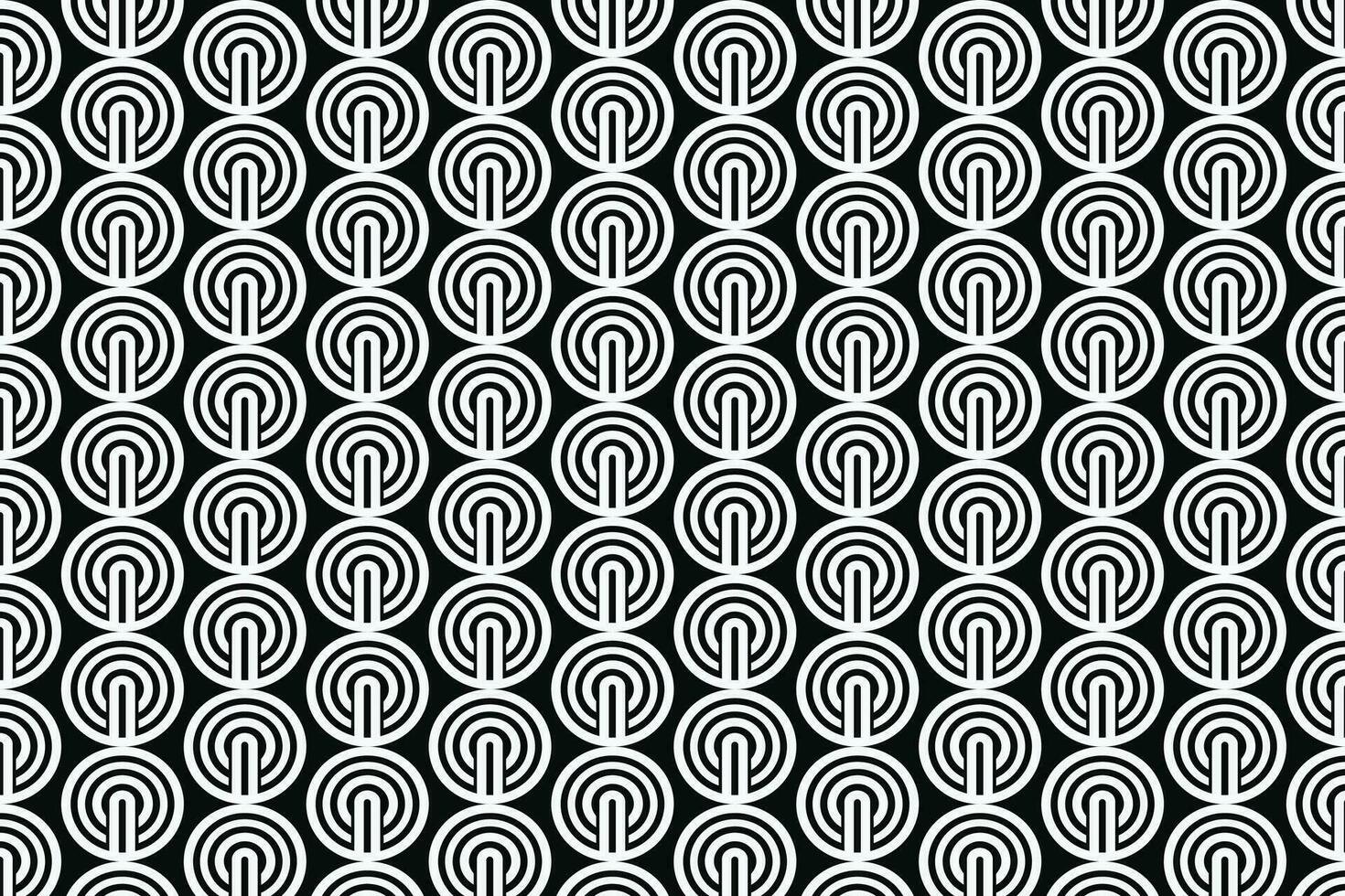 Black and White Geometric Pattern with Repeating Nested Circles vector