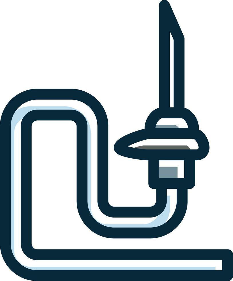 Catheter Vector Thick Line Filled Dark Colors