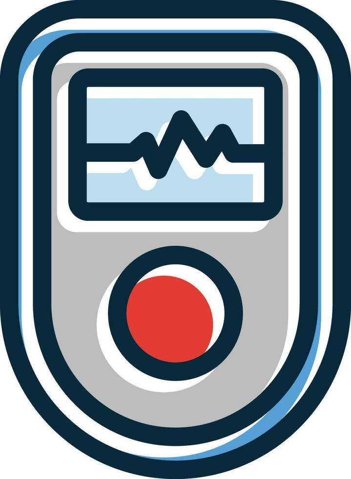 Pulse Oximeter Vector Thick Line Filled Dark Colors