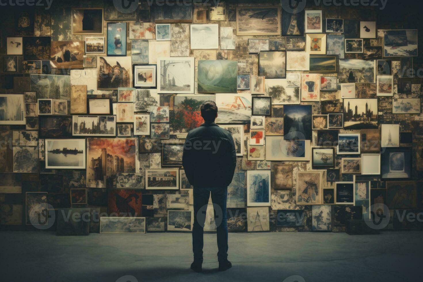 AI generated Art Enthusiast Admiring Gallery Exhibition photo