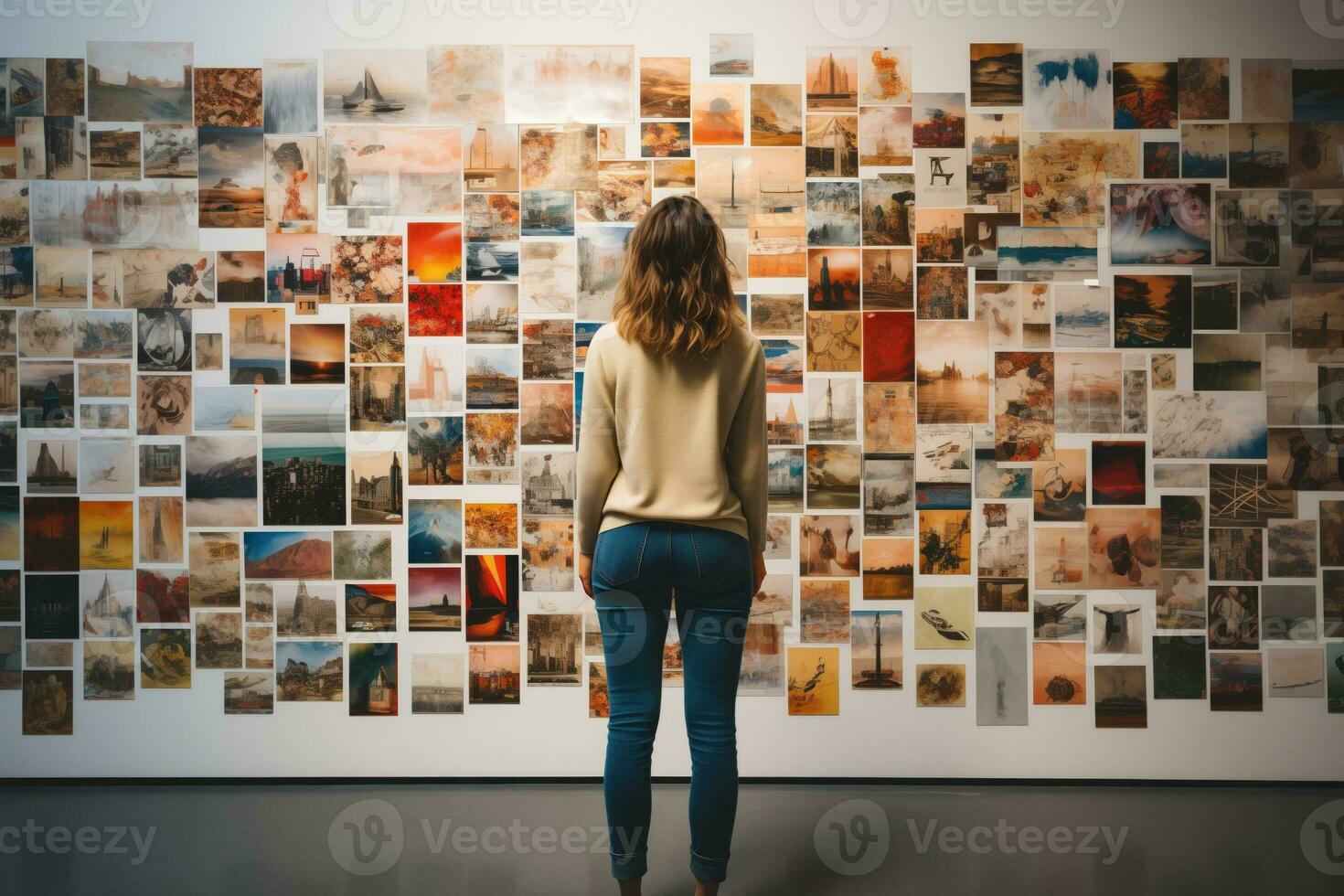 AI generated Art Enthusiast Admiring Gallery Exhibition photo