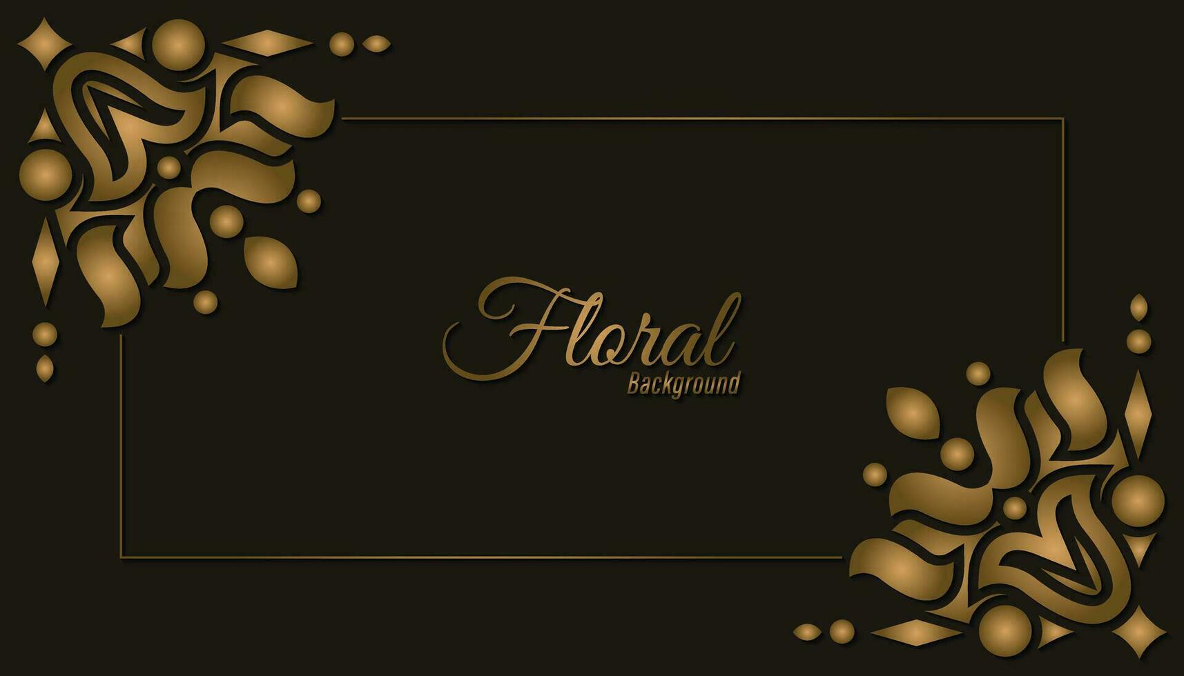 Luxury gold decorative floral frame background vector