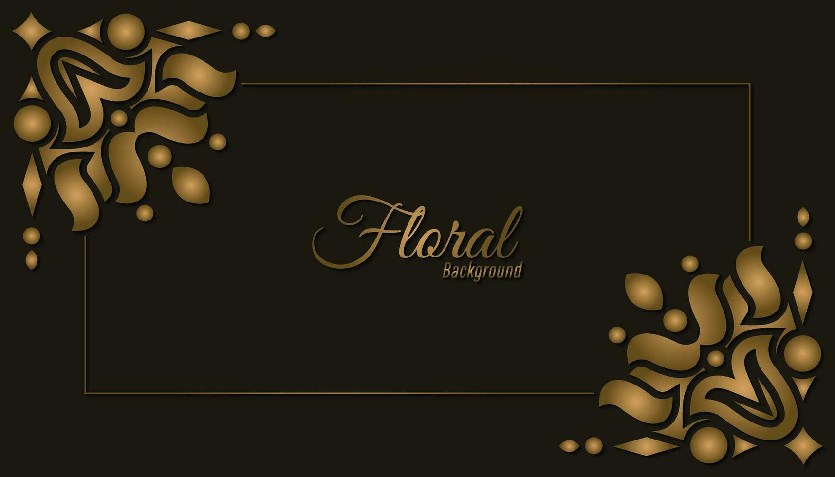 fondo de marco floral decorativo dorado de lujo vector