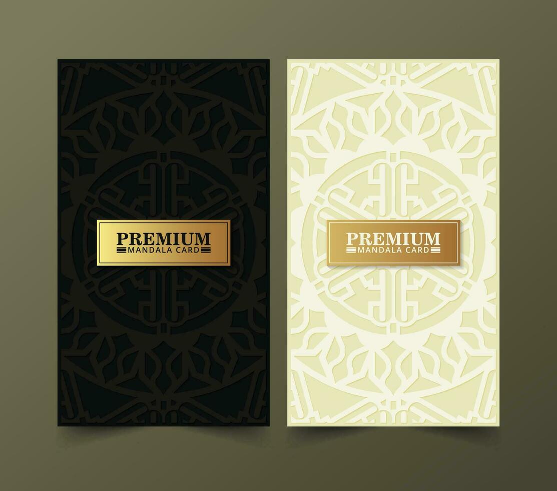 elegant gold pattern card design vector