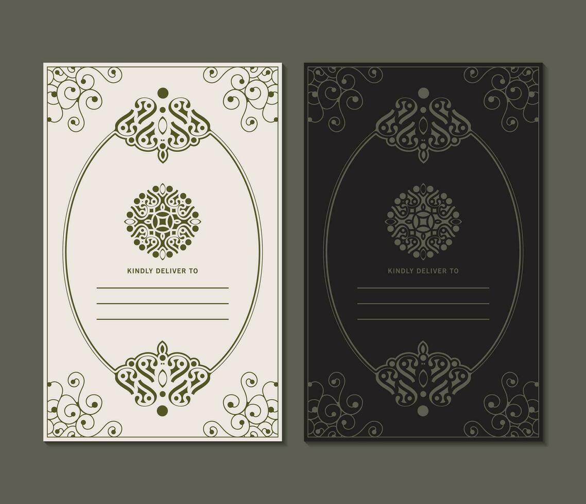 invitación tarjeta con ornamental logo vector