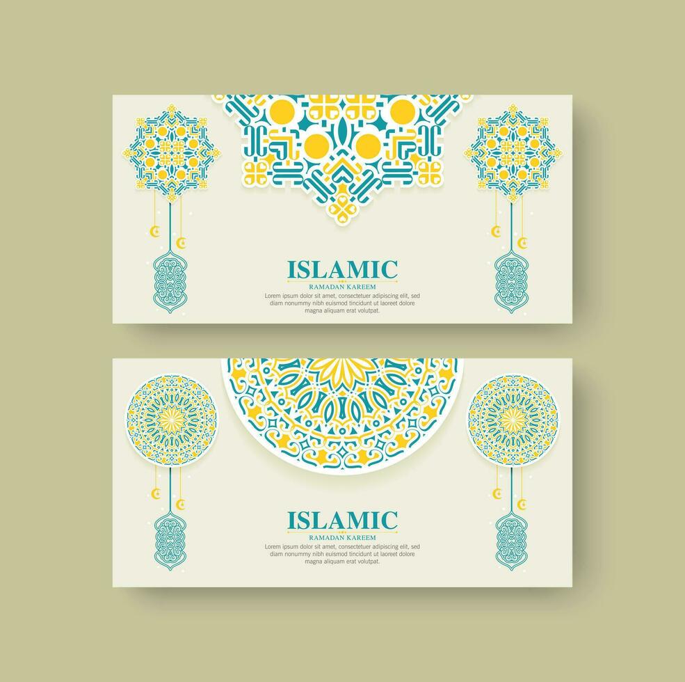 Colorful Ramadan kareem card template vector