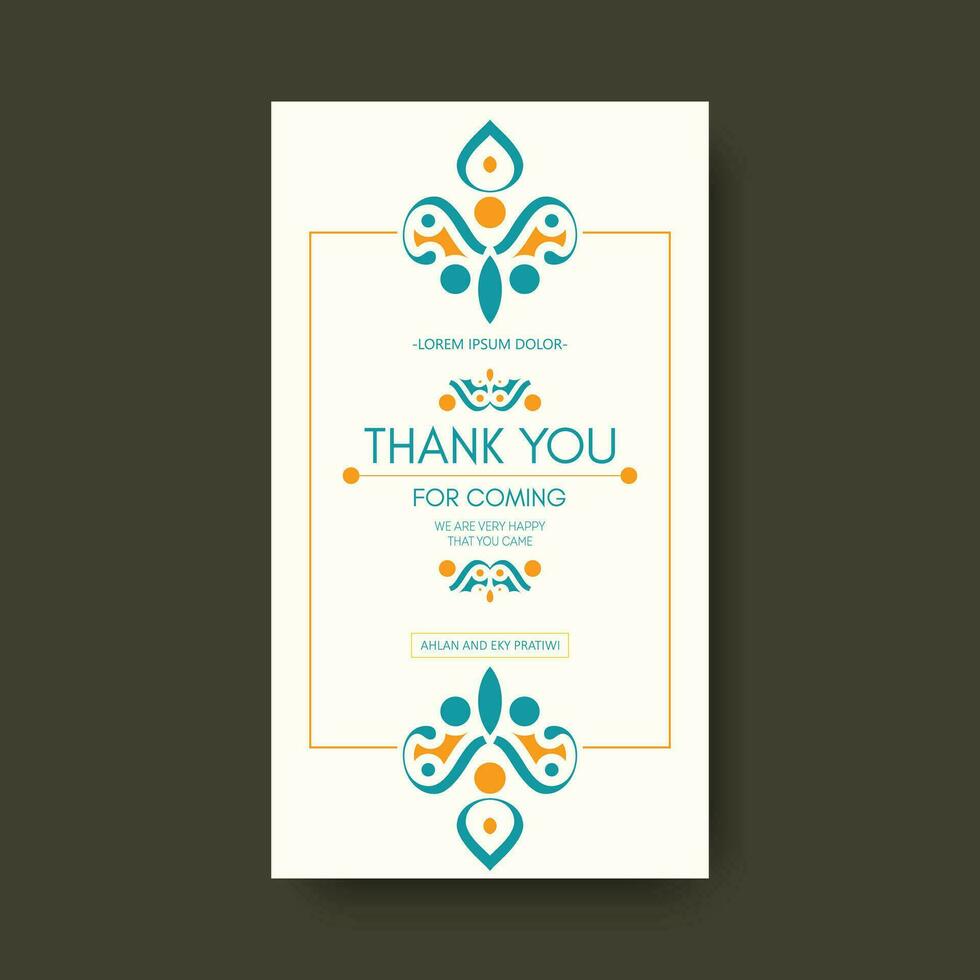 colorful patterned wedding thank you cards vector