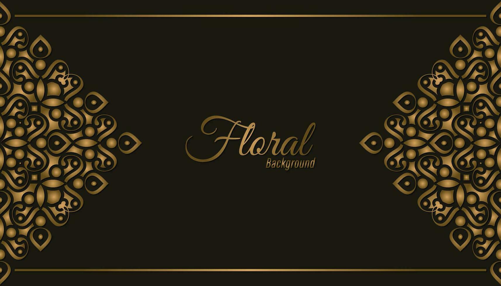 Luxury gold decorative floral frame background vector