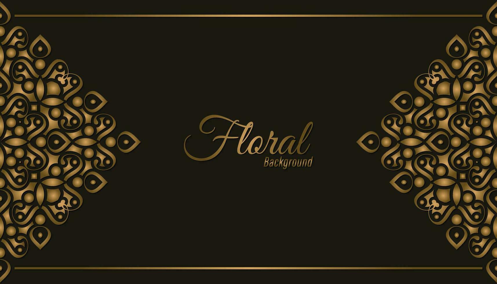 fondo de marco floral decorativo dorado de lujo vector