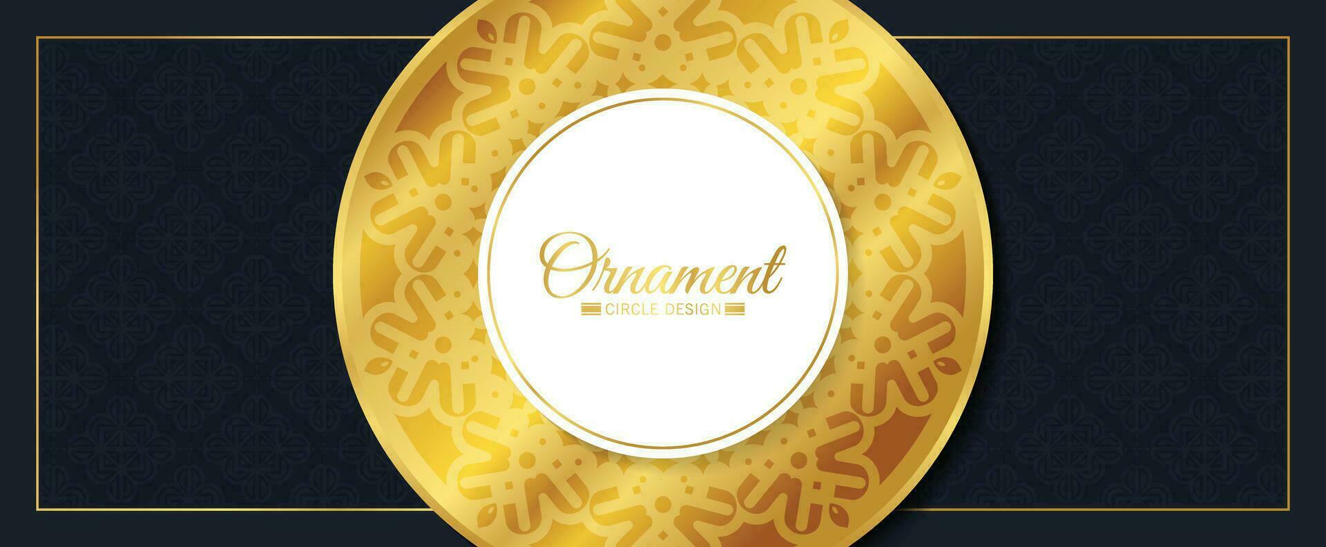 luxury ornament circle border design card vector