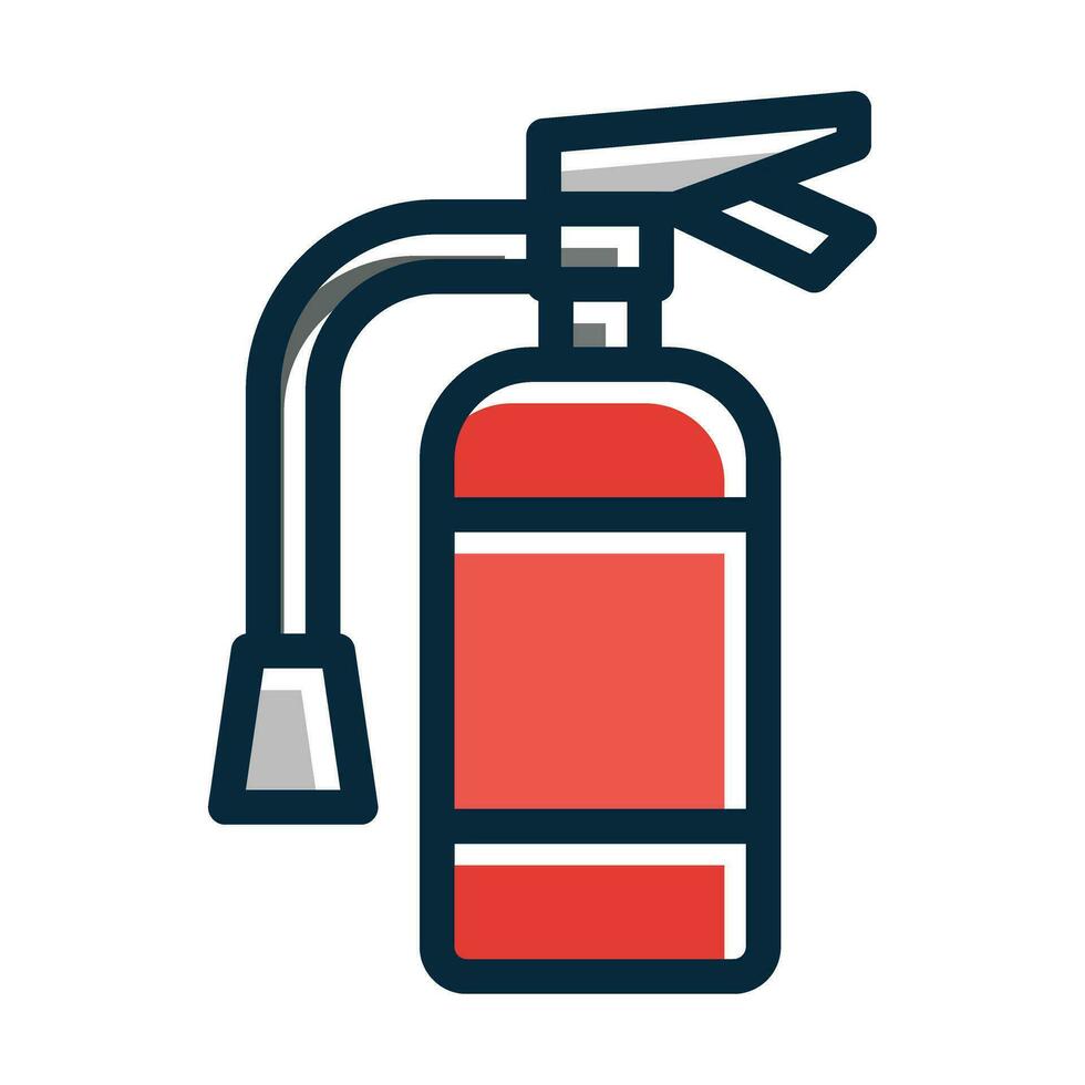 Fire Extinguisher Vector Thick Line Filled Dark Colors