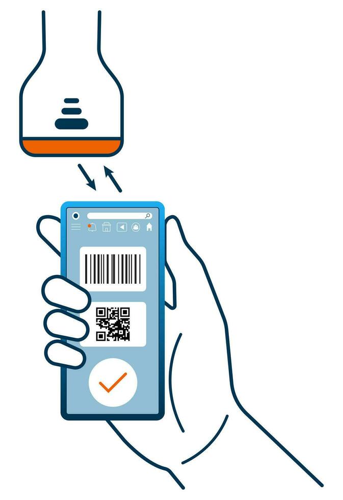 QR code payments with smartphone. Isometric vector illustration isolated on white background. eps10