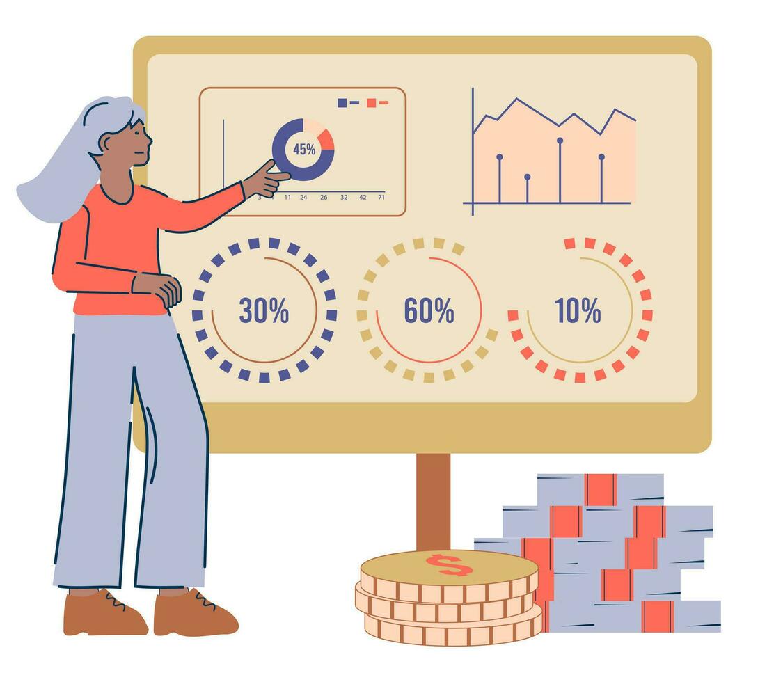 financiero datos gestión. vector ilustración aislado en blanco antecedentes. eps10