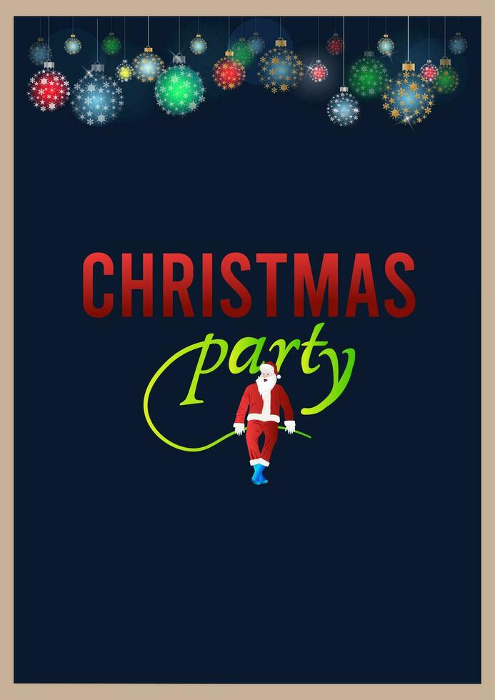 Merry Christmas Party Invitation Card Design. Vector illustration eps10