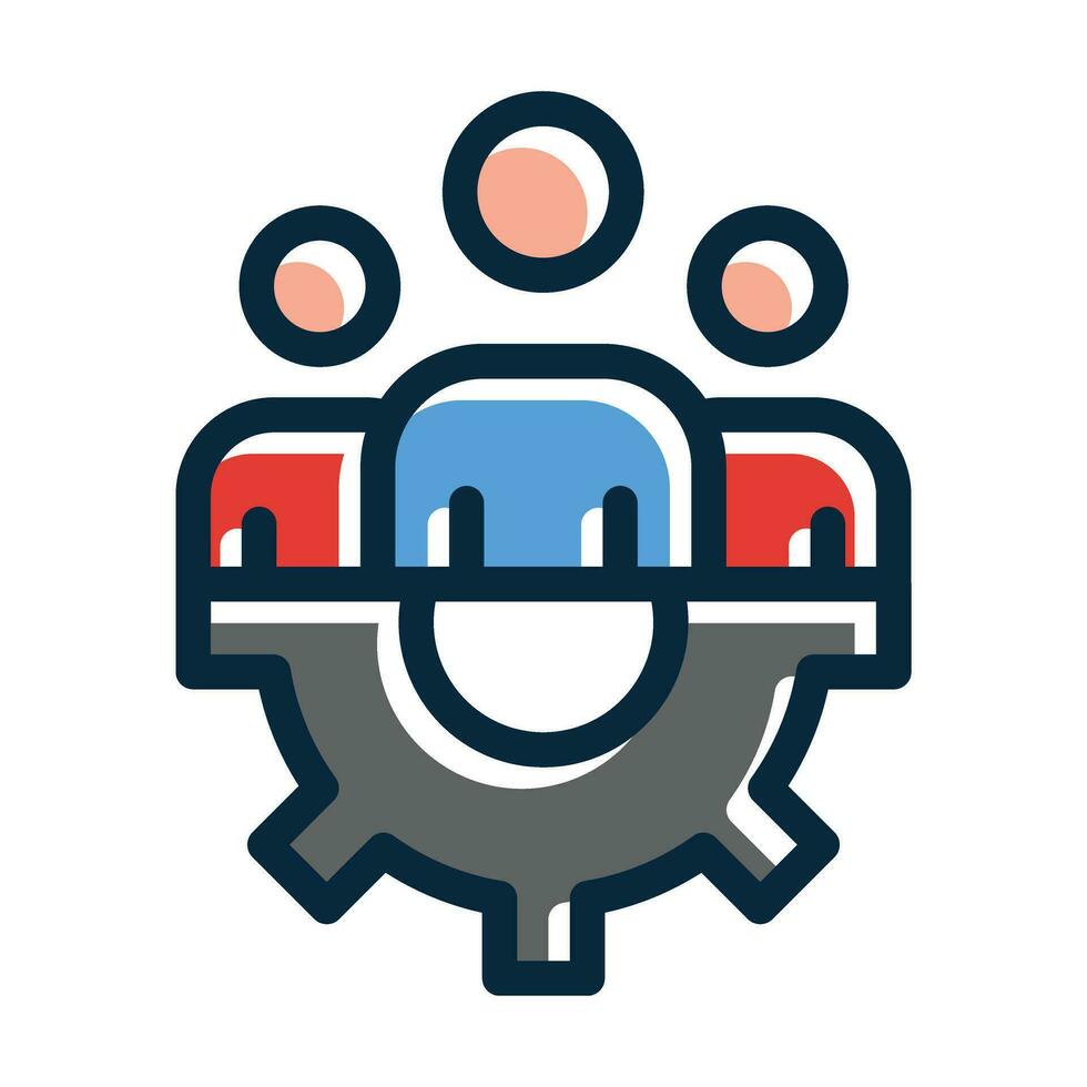 Teamwork Vector Thick Line Filled Dark Colors
