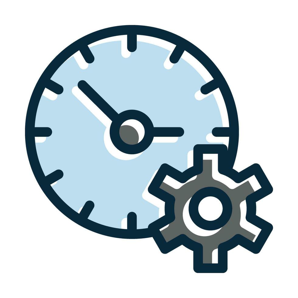 Time Management Vector Thick Line Filled Dark Colors