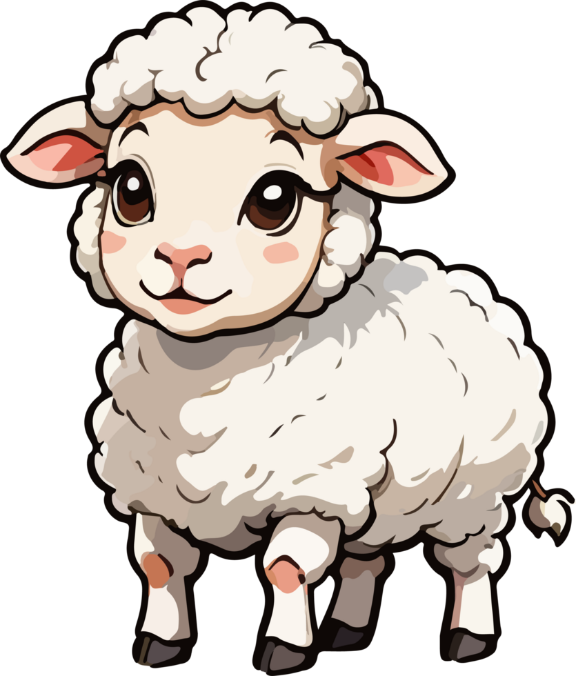 AI generated Cute Sheep Image Cartoon png