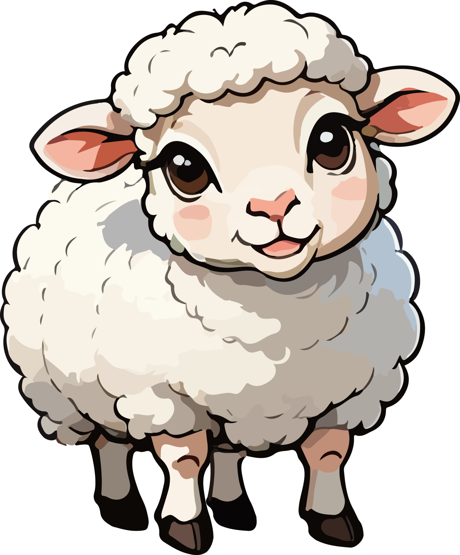 AI generated Cute Sheep Cartoon PNG Image 34795880 PNG