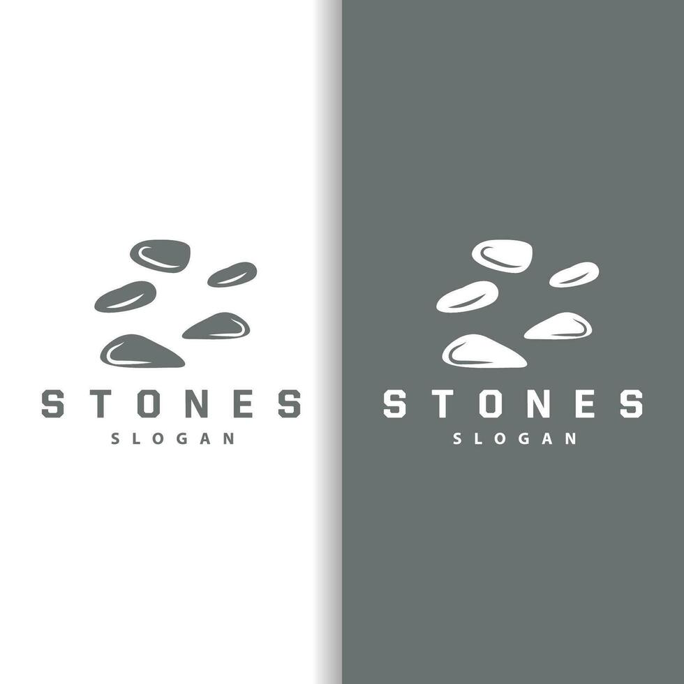 Stone Logo, Premium Elegant Design, Stone Balance Vector, Stepping Rock Walking Icon Illustration Design vector