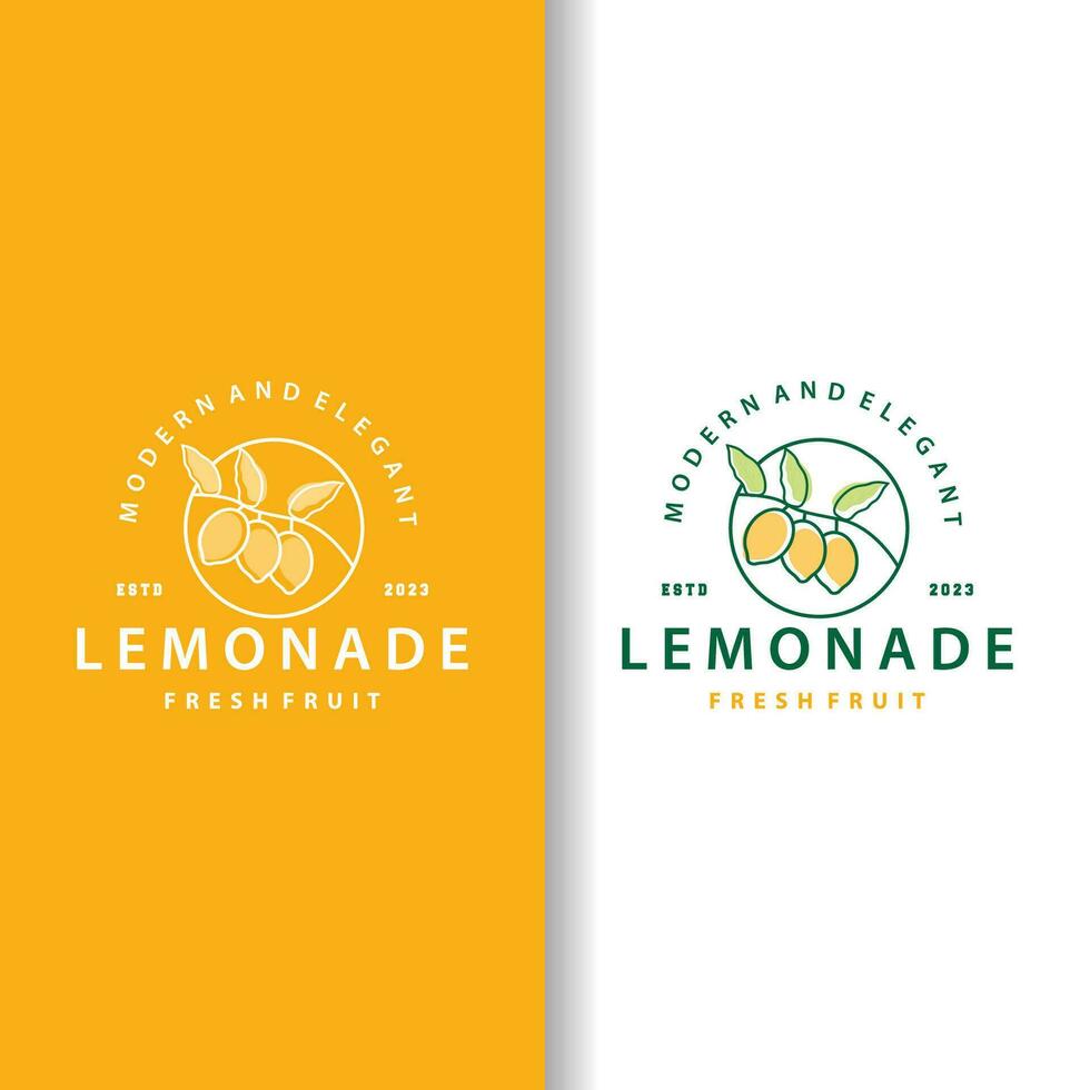 Lemon Logo, Fresh Lemon Juice Illustration Design For Minimalist, Elegant, Luxurious Plantation vector