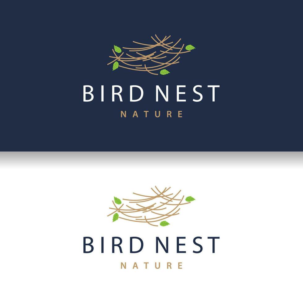 Bird Nest Logo, Bird House Shelter Vector, Modern Line Vintage Design Minimalist Style Symbol Template vector