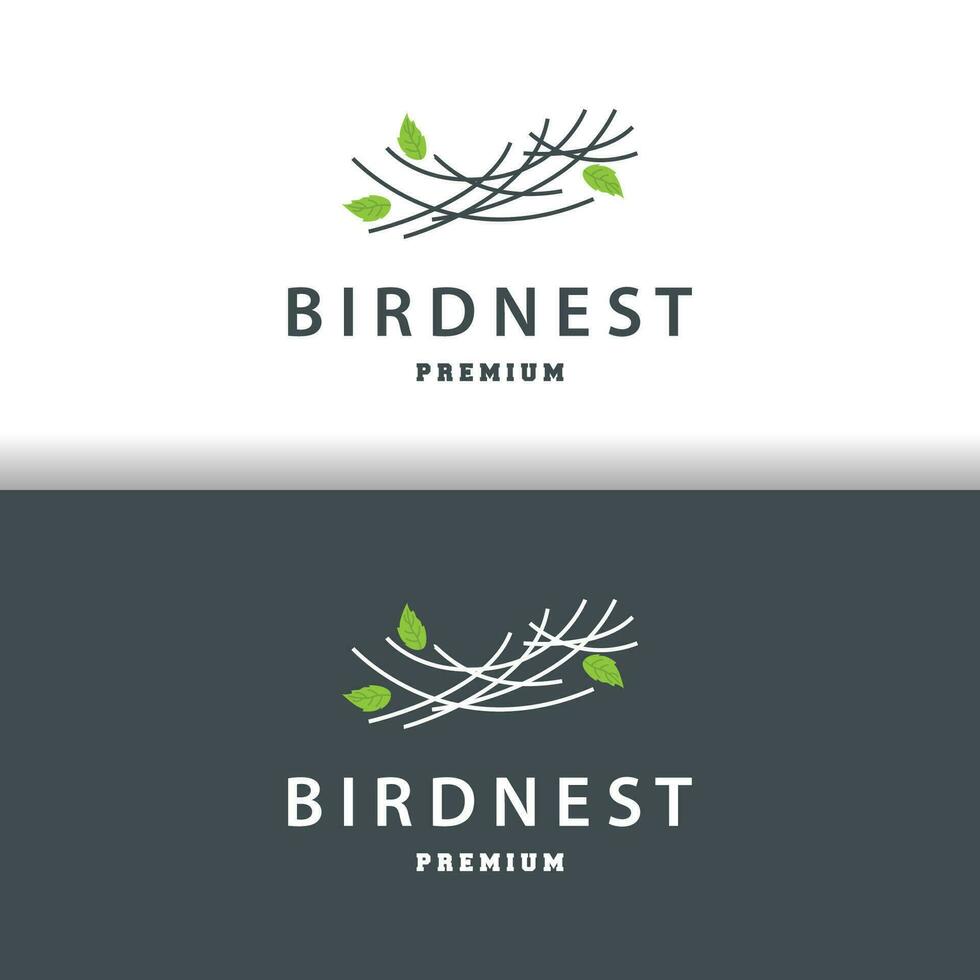 Bird Nest Logo, Bird House Shelter Vector, Modern Line Vintage Design Minimalist Style Symbol Template vector