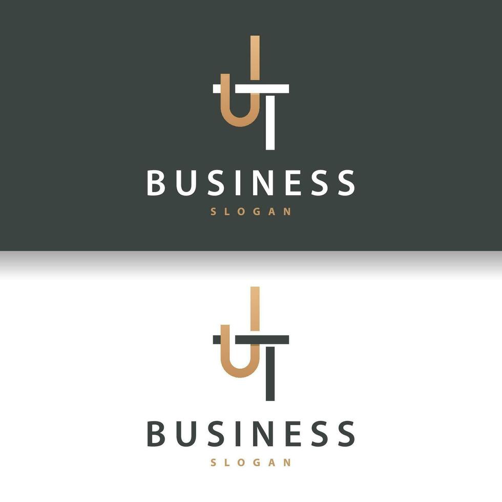 Minimalist J T Letter Logo, TJ Logo Brand Modern and Luxury Icon Vector Template Element