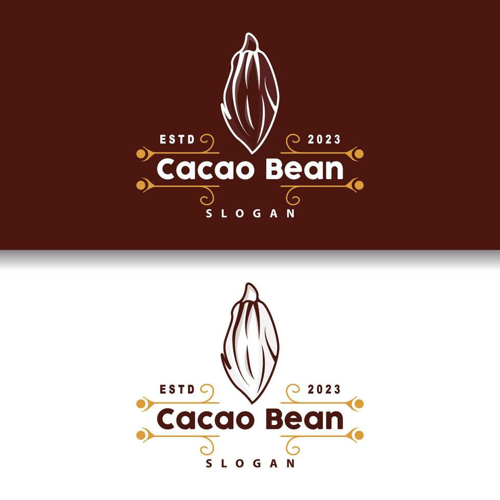 cacao frijol logo, prima diseño Clásico retro antiguo Fresco orgánico jardín planta semilla sencillo minimalista vector