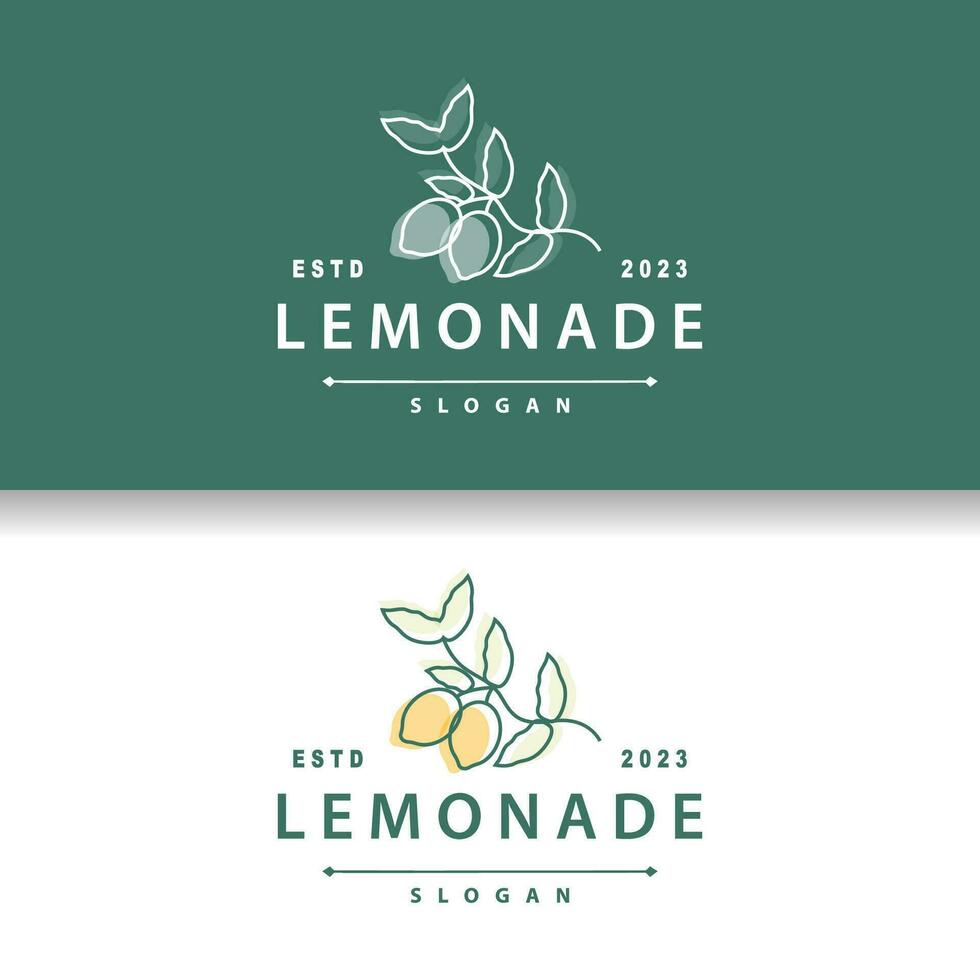 Lemon Logo, Fresh Lemon Juice Illustration Design For Minimalist, Elegant, Luxurious Plantation vector