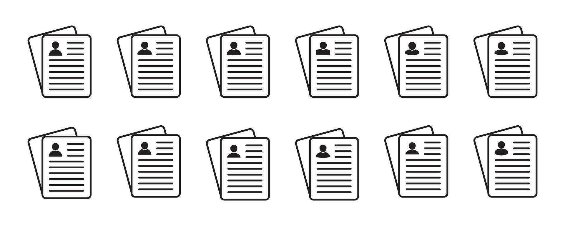 Resume icon. Vector icon for web design isolated on white background.