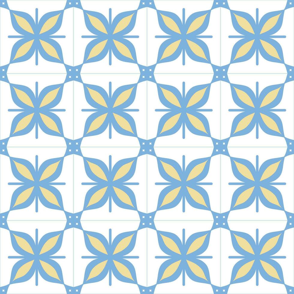 Abstract traditional greek or mediterranean background made of tiles, vector seamless pattern.