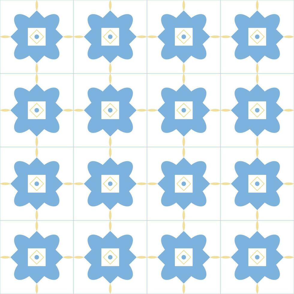Abstract traditional greek or mediterranean background made of tiles, vector seamless pattern.