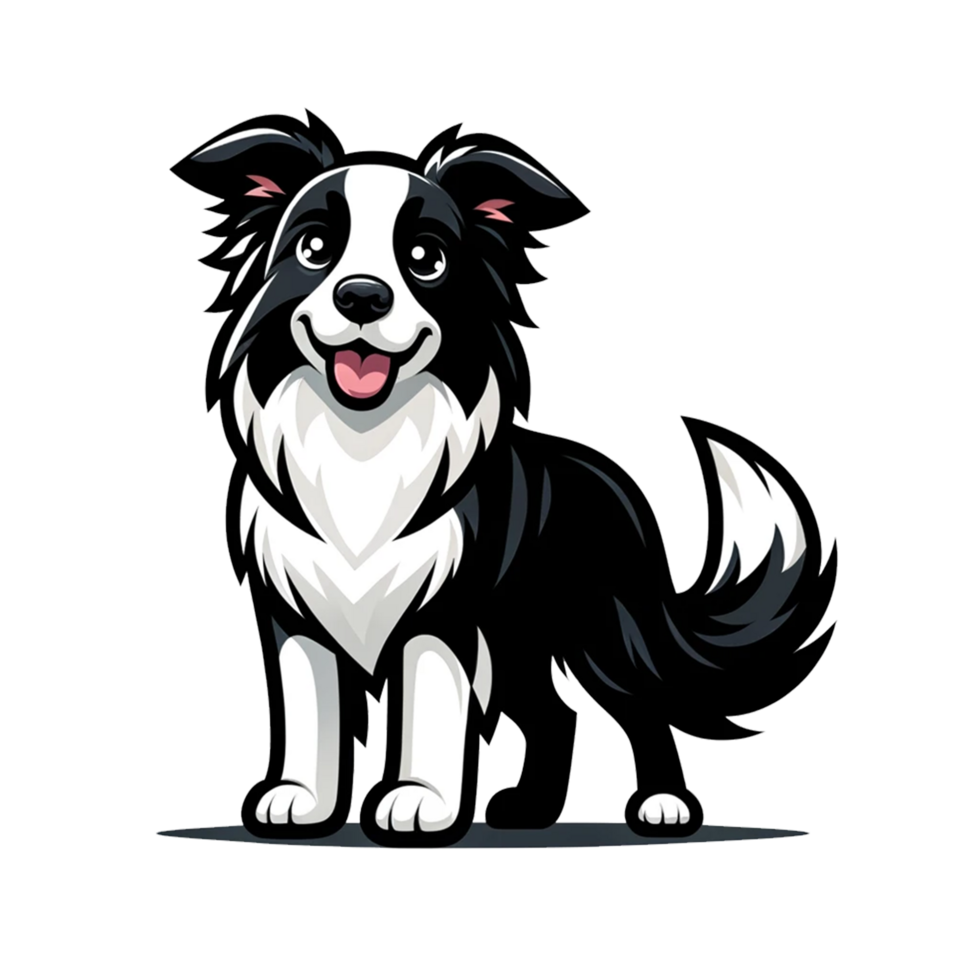 AI generated Cuttable Black and White Mini Aussie Dog png