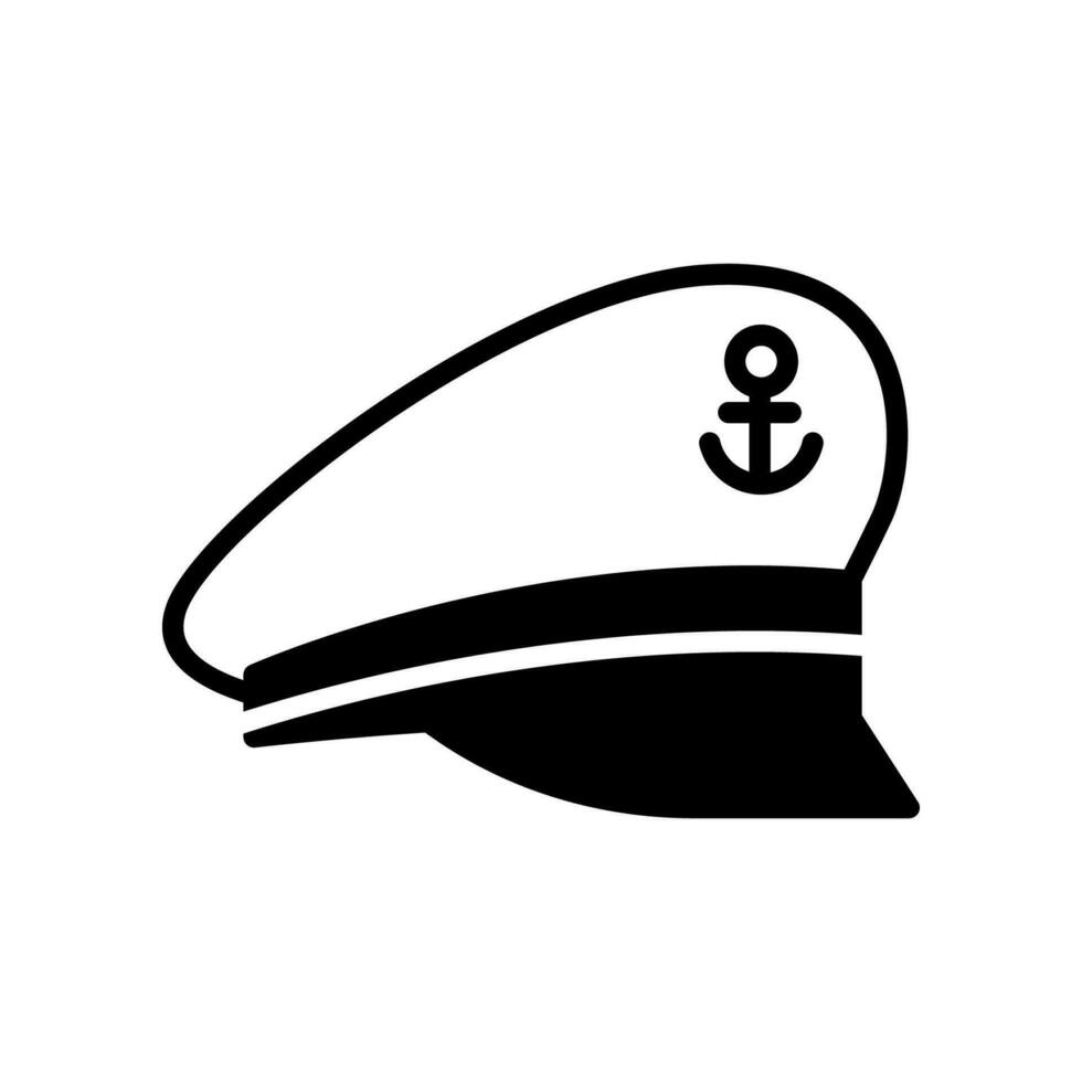 Captain sailor hat icon isolated on white background. vector