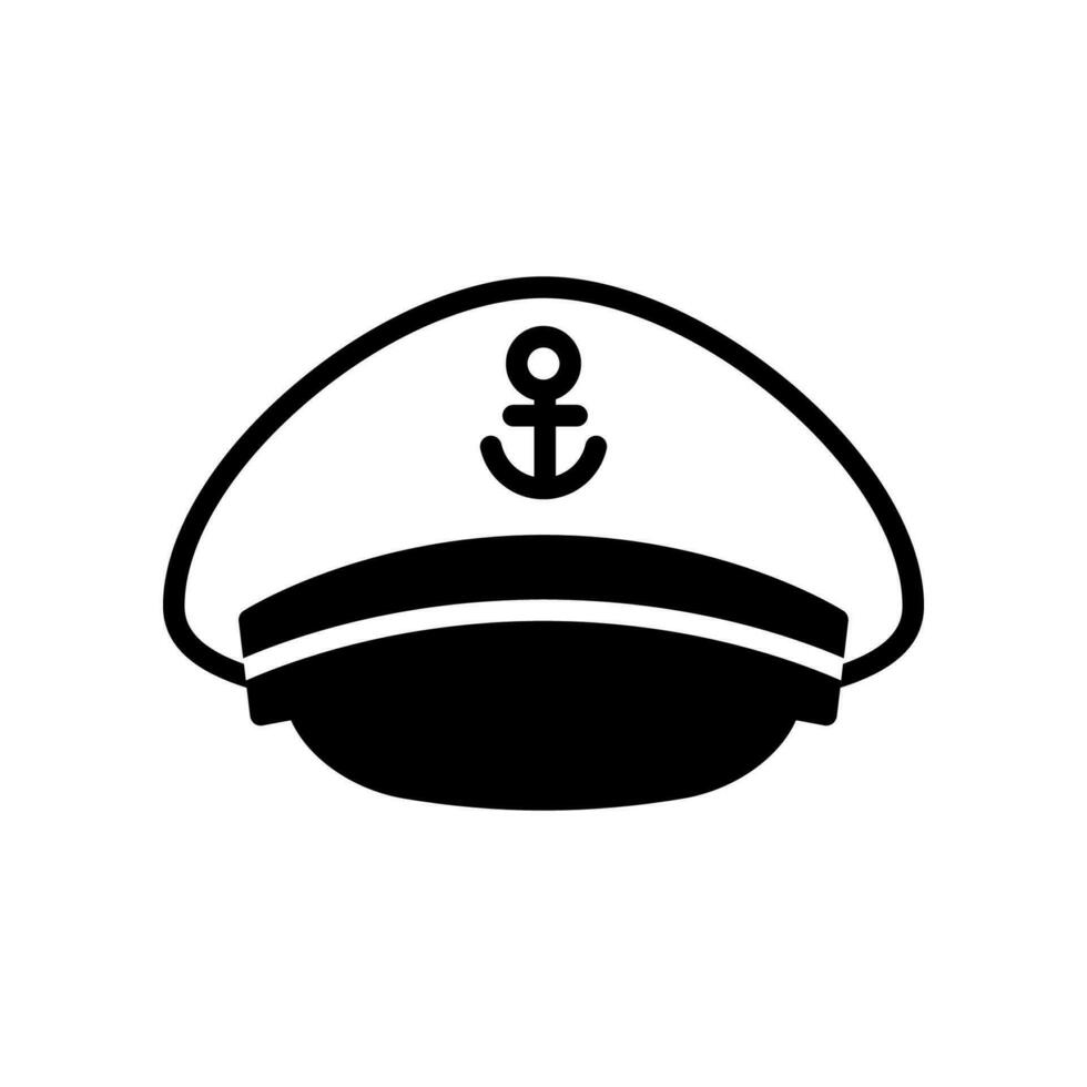 Captain sailor hat icon isolated on white background. vector