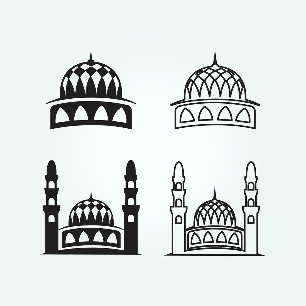 mosque logo, muslim logo vector illustration design graphic , vintage logo