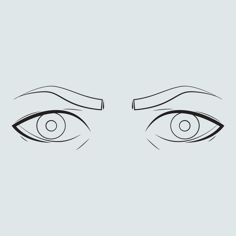 Anime Eyes Line Art Design vector