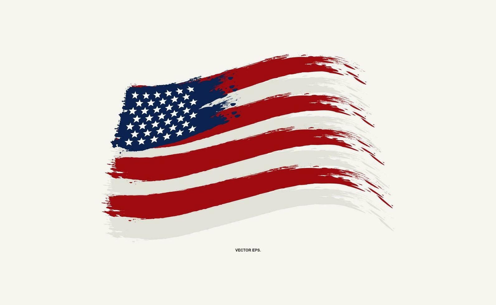 an american flag with a brush stroke on it vector