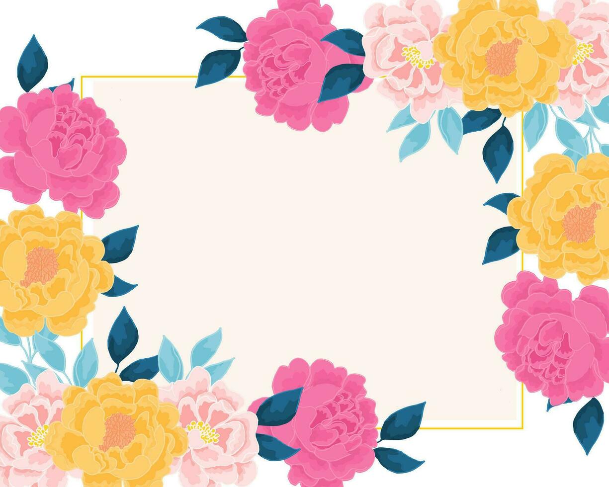 Clásico Rosa mano dibujado flor frontera vector