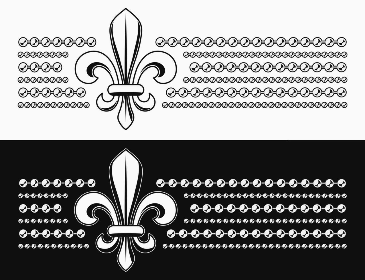 horizontal mardi gras etiqueta con fleur Delaware lis vector