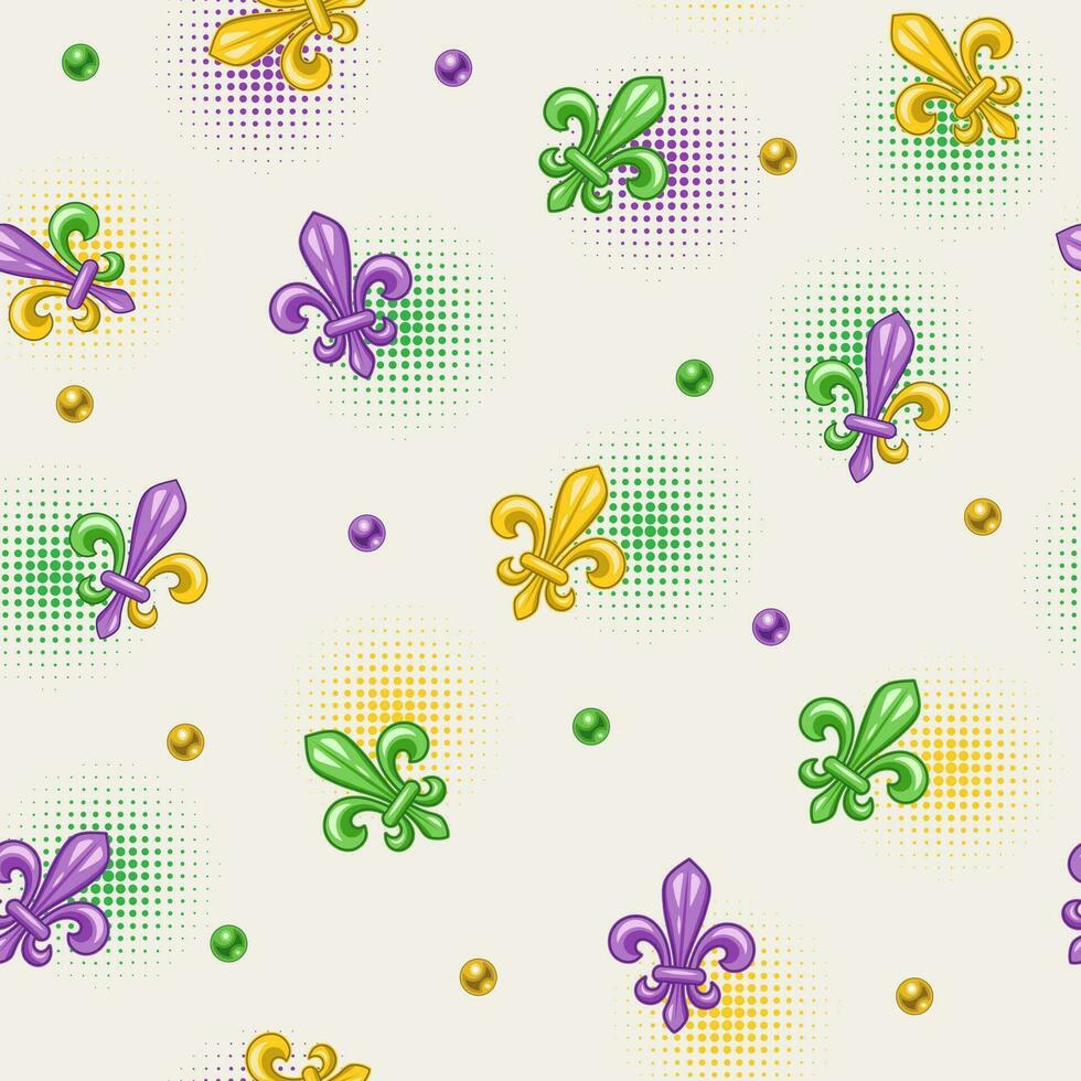 Seamless pattern with scattered fleur de lis sign vector