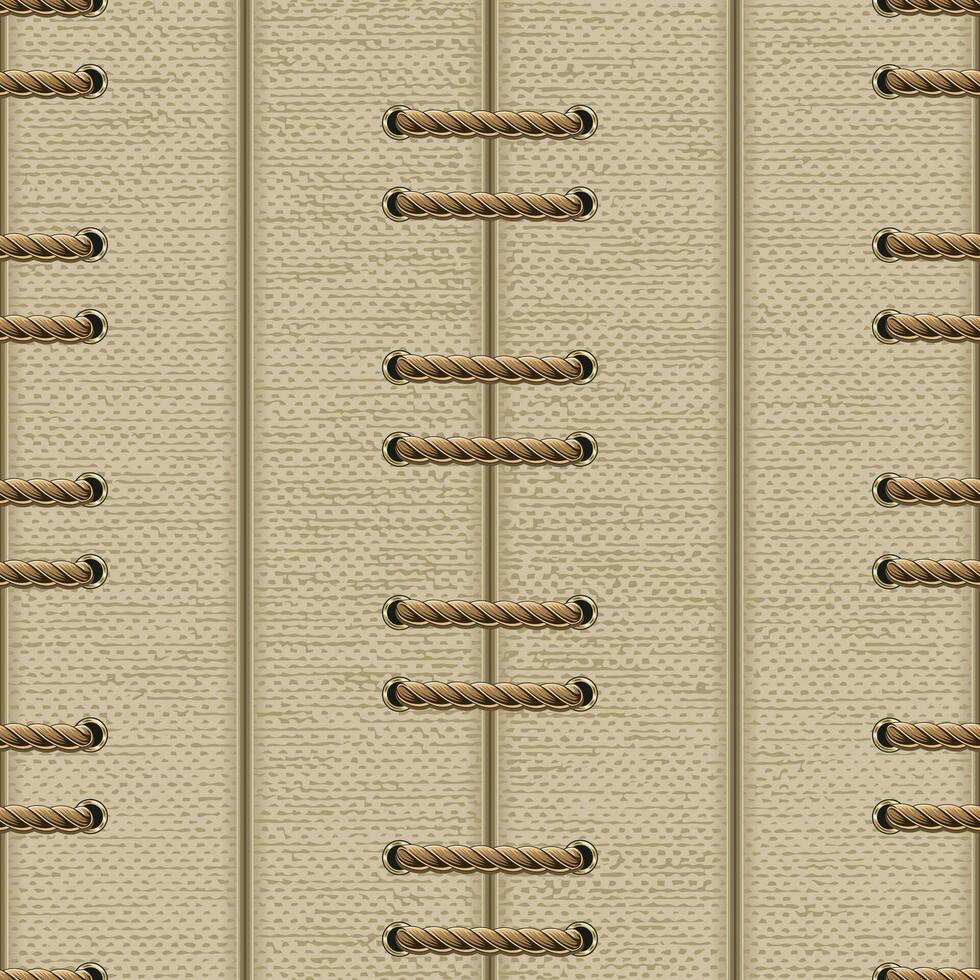 Pattern with rope lacing, jute texture vector