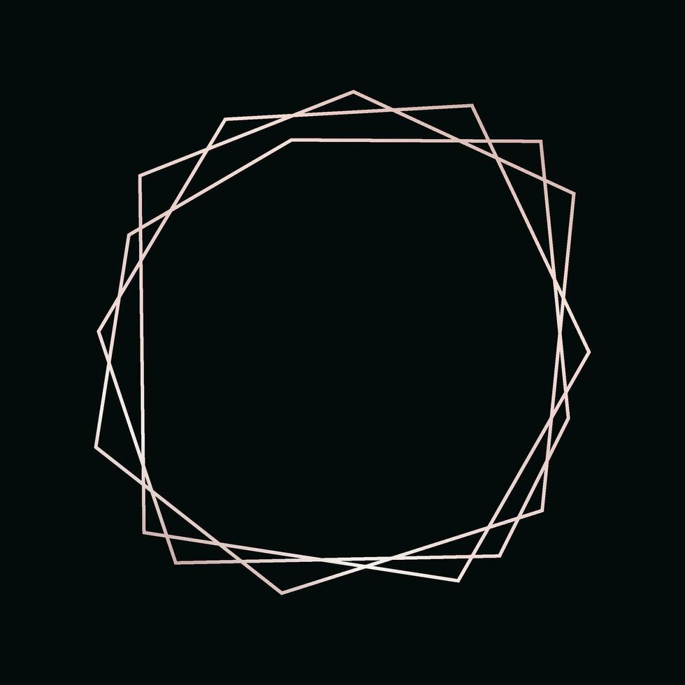 Rose gold geometric polygonal frame vector