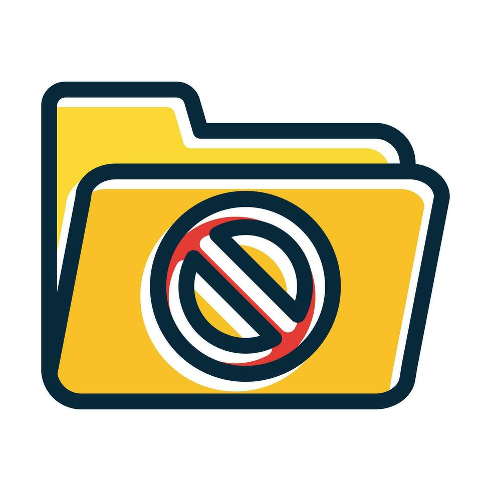 Forbidden Sign Vector Thick Line Filled Dark Colors