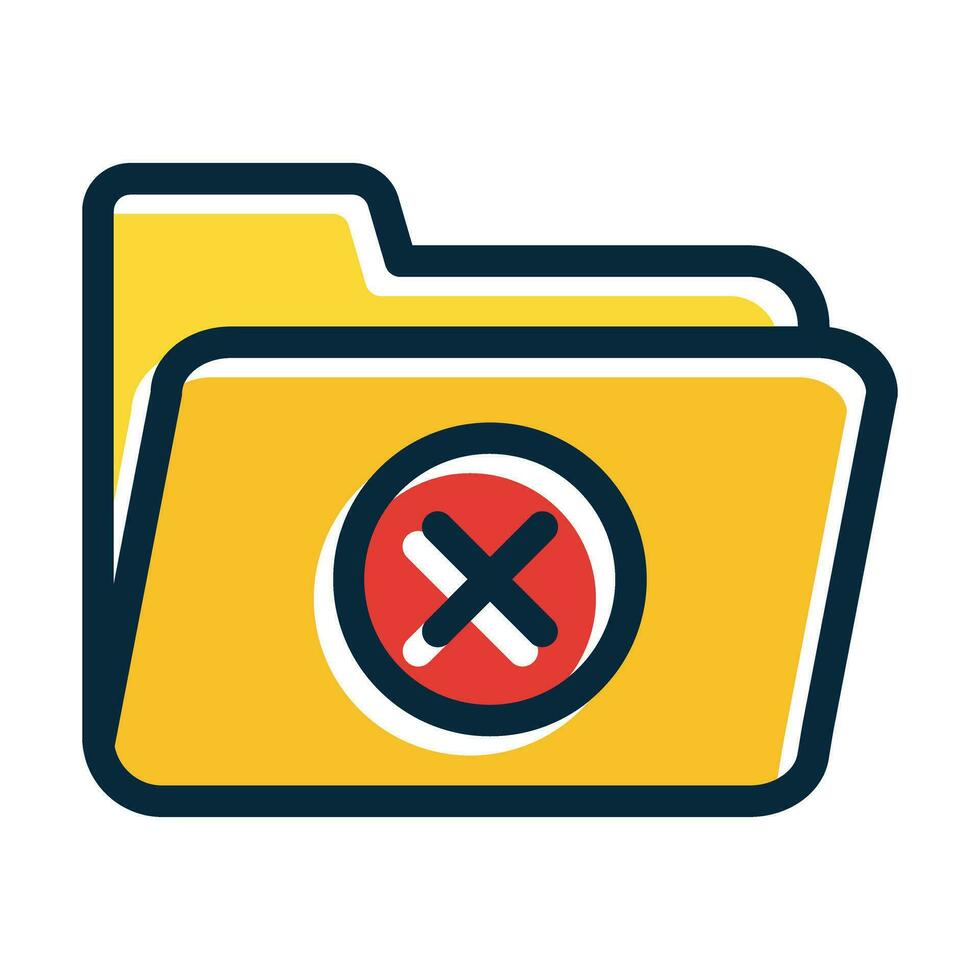 Empty Folder Vector Thick Line Filled Dark Colors