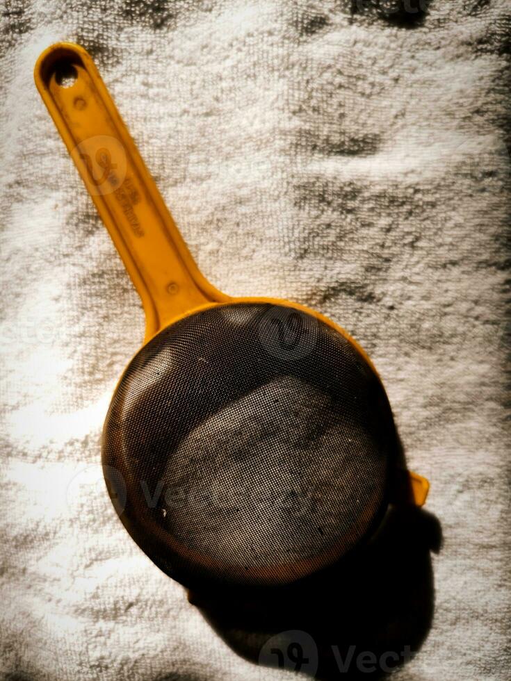 Strainer for filtering brewed tea photo