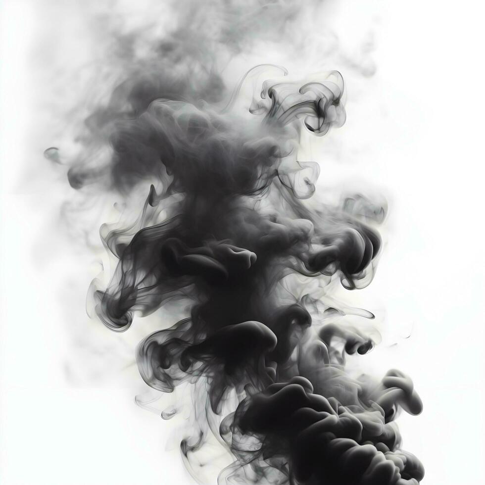 AI Generated Isolated Smoke Overlay Background photo