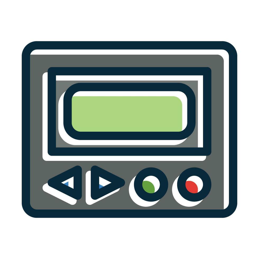 Beeper Vector Thick Line Filled Dark Colors