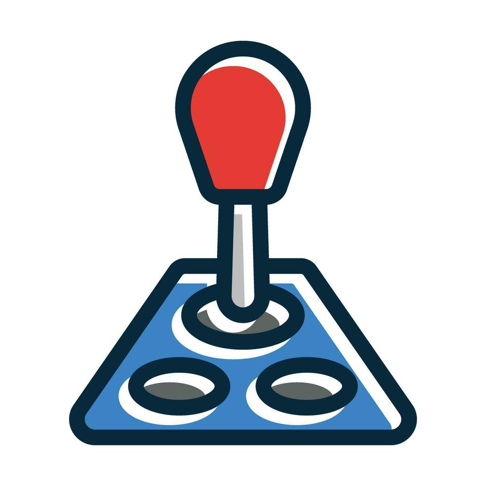 Joystick Vector Thick Line Filled Dark Colors